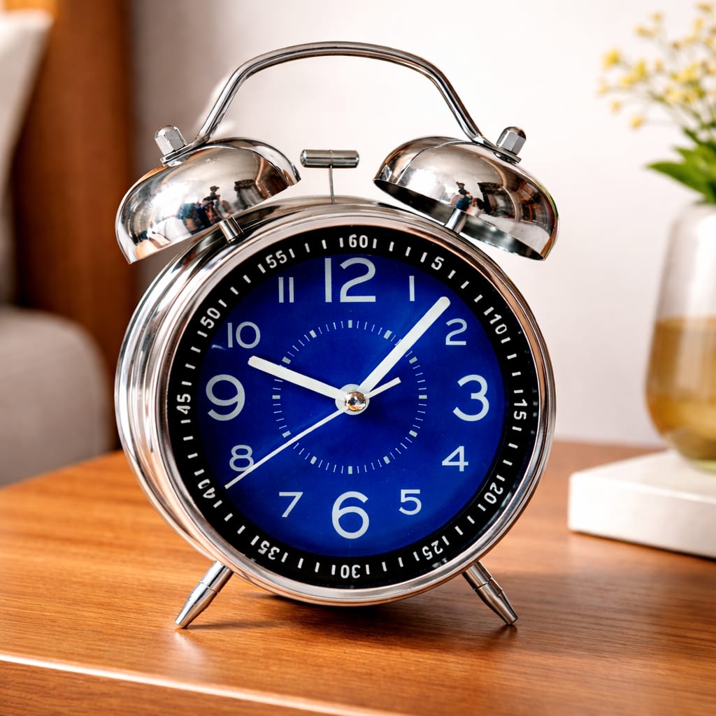 bell alarm clock (silver and black color) (copy)