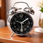 bell alarm clock (silver and black color)