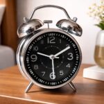 bell alarm clock (silver and black color)