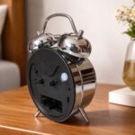 bell alarm clock (silver and black color)