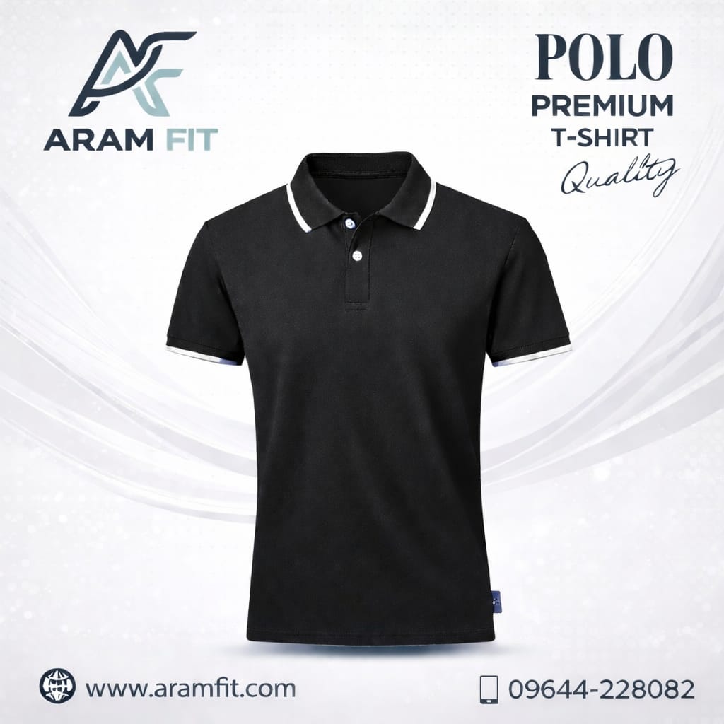 premium button polo t shirt (blue color)
