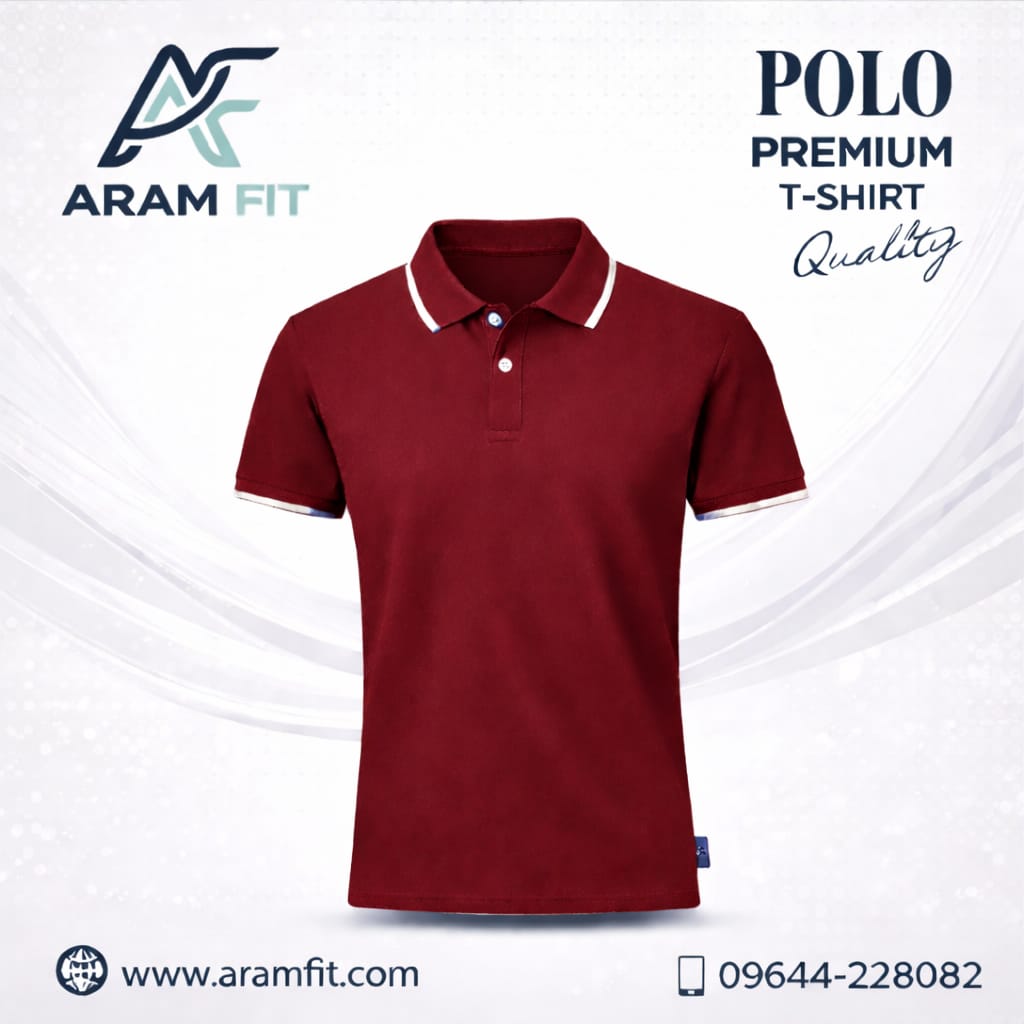 premium button polo t shirt (blue color)